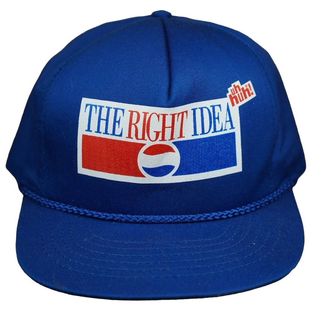 Vintage Pepsi "The Right Idea, Uh Huh!" Stylemaster Snapback Hat Made in USA